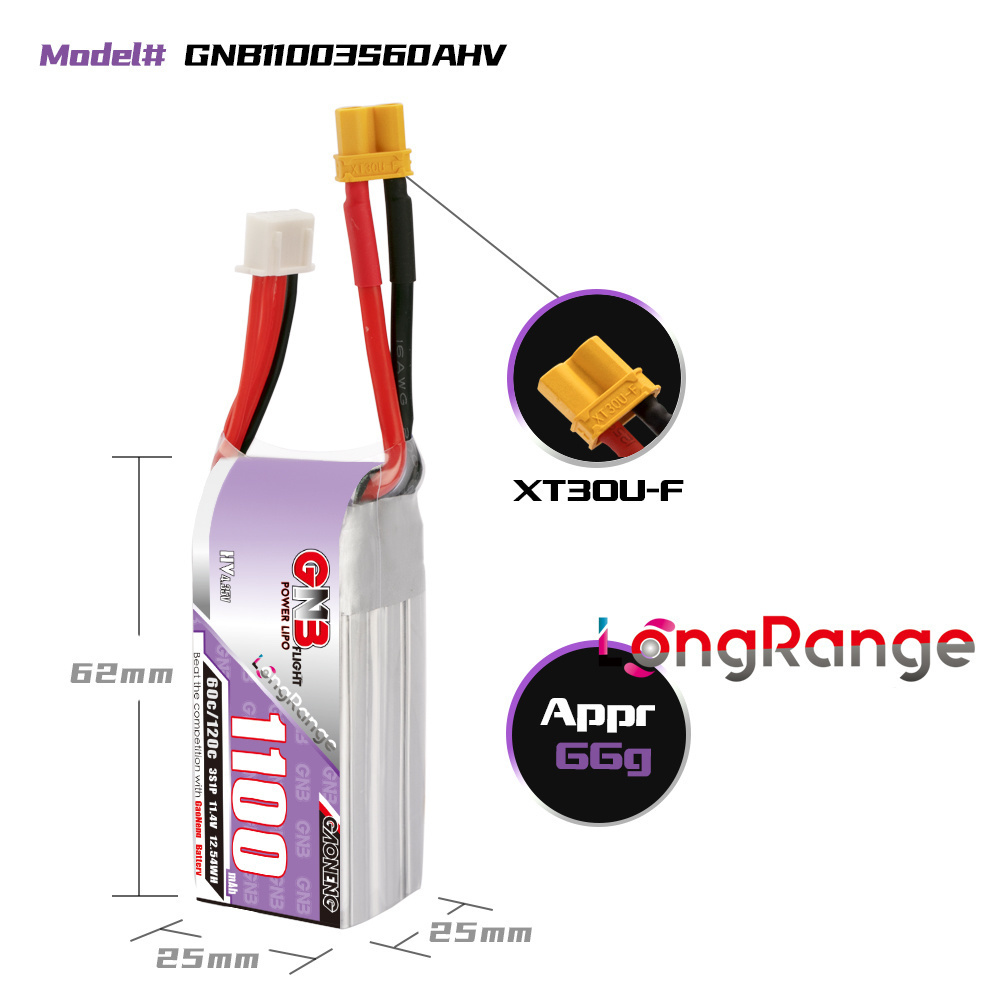 GNB 1100mAh 2S 3S 4S 6S 60C/12 - Lipo Battery 4S review and price