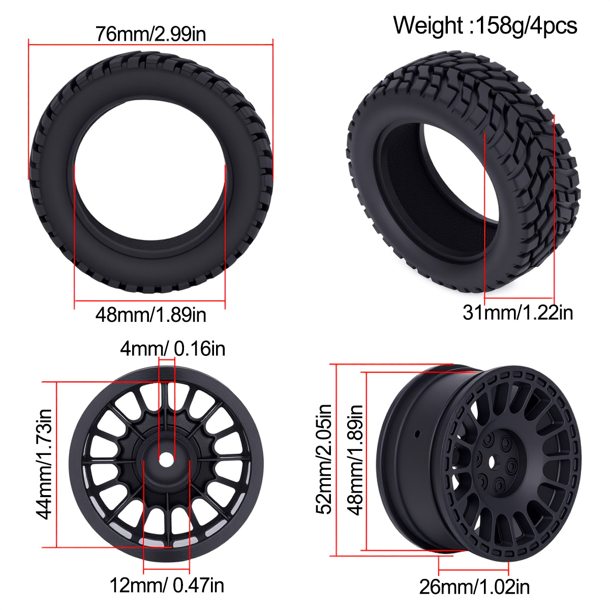 1.9inch 75*31mm Rubber Plastic - Rc Hobby Engine review and price